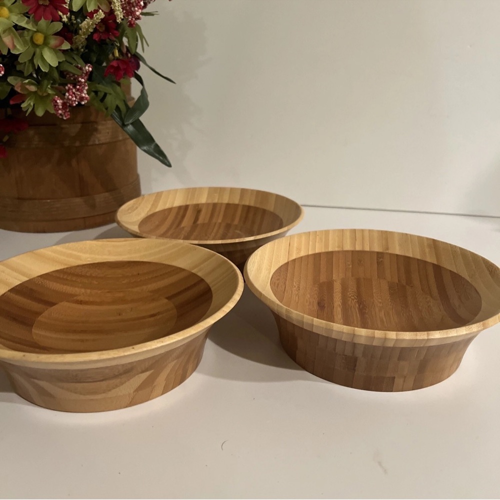 Set of Three Enrico Bamboo Bowls 8”